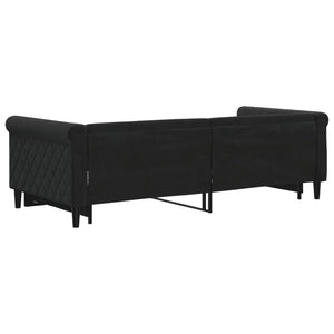 vidaXL Extendable Day Bed Black 90x200 cm Velvet