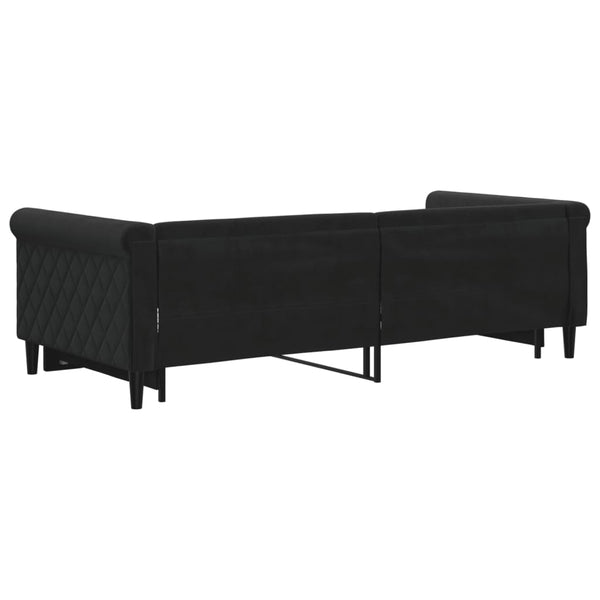 vidaXL Extendable Day Bed Black 90x200 cm Velvet