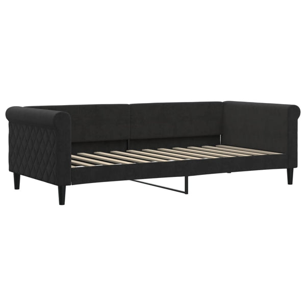vidaXL Extendable Day Bed Black 90x200 cm Velvet