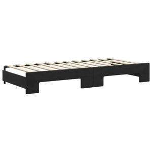 vidaXL Extendable Day Bed Black 90x200 cm Velvet