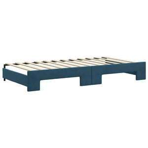 vidaXL Extendable Day Bed Blue 100x200 cm Velvet