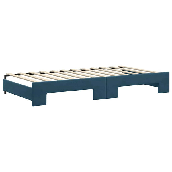 vidaXL Extendable Day Bed Blue 100x200 cm Velvet