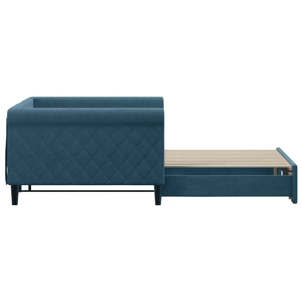 vidaXL Extendable Day Bed Blue 100x200 cm Velvet