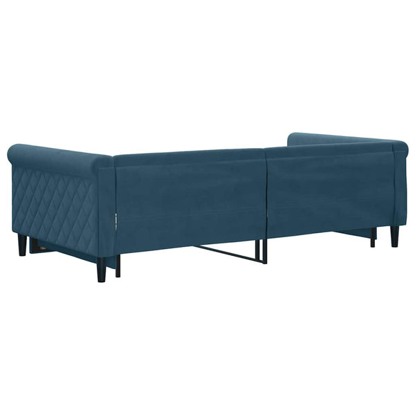 vidaXL Extendable Day Bed Blue 100x200 cm Velvet