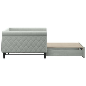vidaXL Extendable Day Bed Light Grey 100x200 cm Velvet