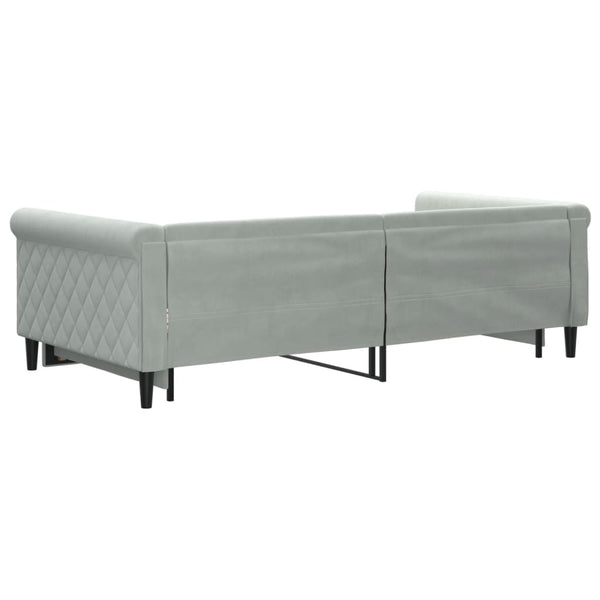 vidaXL Extendable Day Bed Light Grey 100x200 cm Velvet