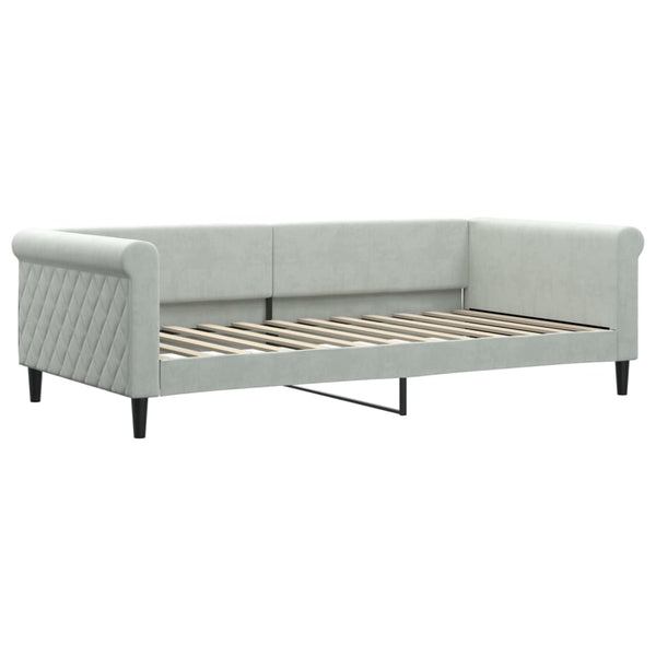 vidaXL Extendable Day Bed Light Grey 100x200 cm Velvet