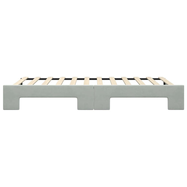 vidaXL Extendable Day Bed Light Grey 100x200 cm Velvet