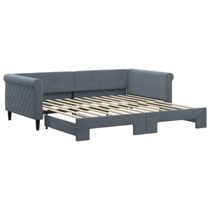 vidaXL Extendable Daybed Dark Grey 100x200 cm Velvet