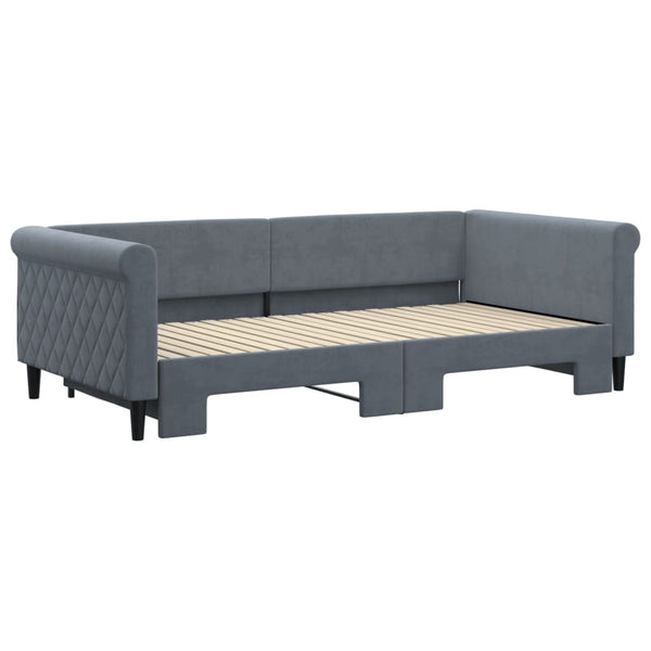 vidaXL Extendable Daybed Dark Grey 100x200 cm Velvet