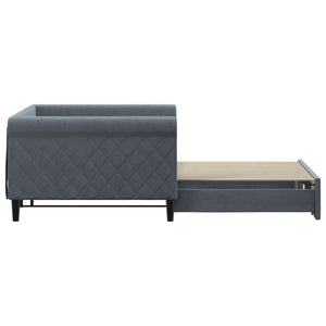 vidaXL Extendable Daybed Dark Grey 100x200 cm Velvet