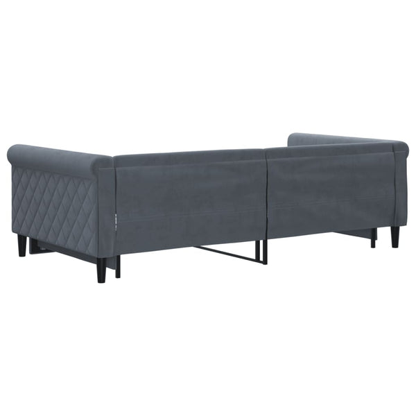 vidaXL Extendable Daybed Dark Grey 100x200 cm Velvet
