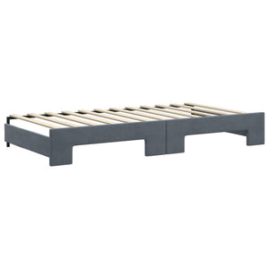 vidaXL Extendable Daybed Dark Grey 100x200 cm Velvet