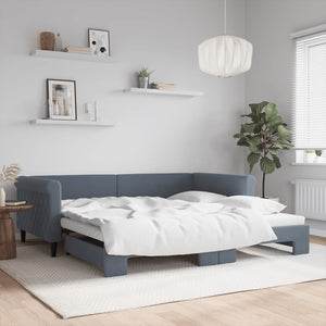 vidaXL Extendable Daybed Dark Grey 100x200 cm Velvet