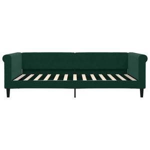 vidaXL Extendable Day Bed Dark Green 100x200 cm Velvet