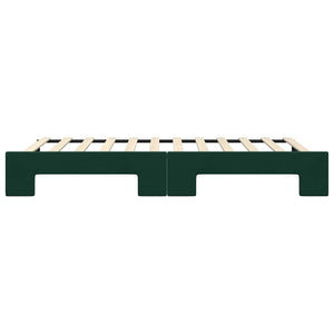 vidaXL Extendable Day Bed Dark Green 100x200 cm Velvet
