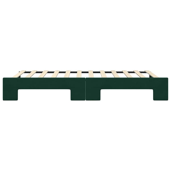 vidaXL Extendable Day Bed Dark Green 100x200 cm Velvet