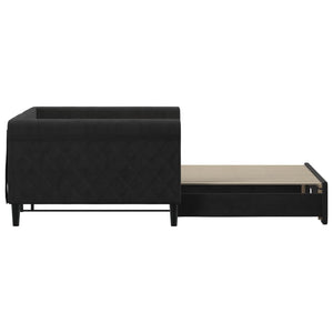 vidaXL Extendable Daybed Black 100x200 cm Velvet