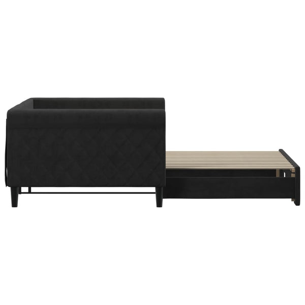 vidaXL Extendable Daybed Black 100x200 cm Velvet