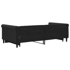 vidaXL Extendable Daybed Black 100x200 cm Velvet