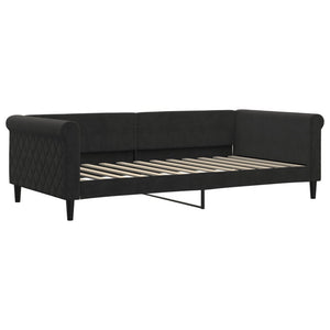 vidaXL Extendable Daybed Black 100x200 cm Velvet