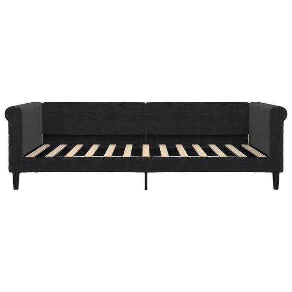 vidaXL Extendable Daybed Black 100x200 cm Velvet