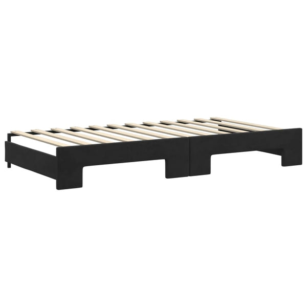 vidaXL Extendable Daybed Black 100x200 cm Velvet
