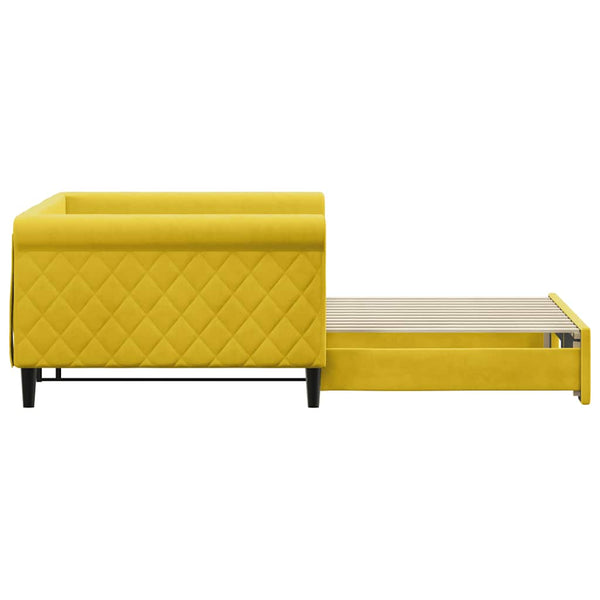 vidaXL Extendable Day Bed Yellow 100x200 cm Velvet