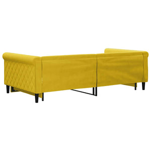 vidaXL Extendable Day Bed Yellow 100x200 cm Velvet