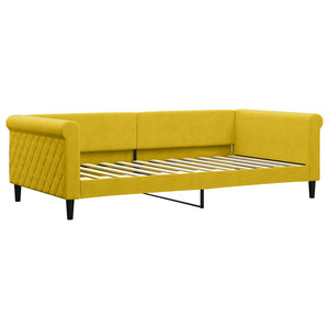 vidaXL Extendable Day Bed Yellow 100x200 cm Velvet