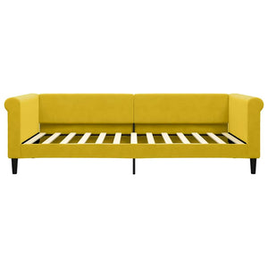 vidaXL Extendable Day Bed Yellow 100x200 cm Velvet
