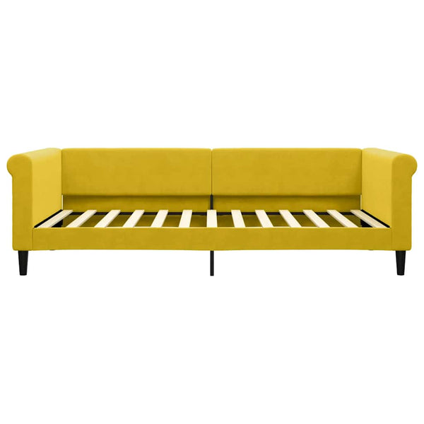 vidaXL Extendable Day Bed Yellow 100x200 cm Velvet