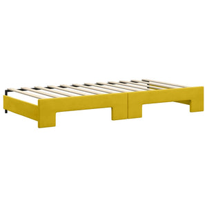 vidaXL Extendable Day Bed Yellow 100x200 cm Velvet