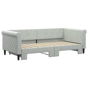 vidaXL Extendable Daybed Light Grey 90x190 cm Velvet