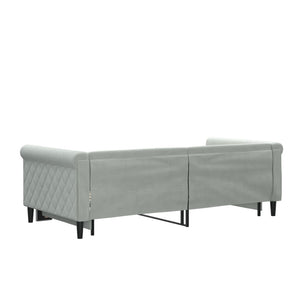 vidaXL Extendable Daybed Light Grey 90x190 cm Velvet