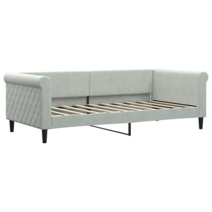 vidaXL Extendable Daybed Light Grey 90x190 cm Velvet