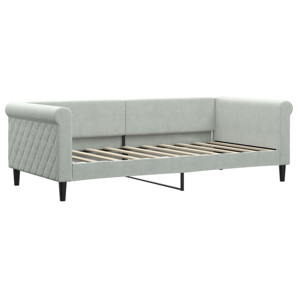 vidaXL Extendable Daybed Light Grey 90x190 cm Velvet