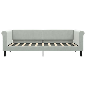 vidaXL Extendable Daybed Light Grey 90x190 cm Velvet