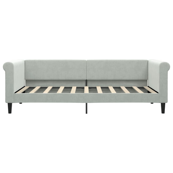 vidaXL Extendable Daybed Light Grey 90x190 cm Velvet