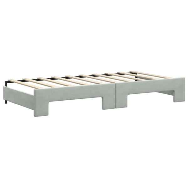 vidaXL Extendable Daybed Light Grey 90x190 cm Velvet