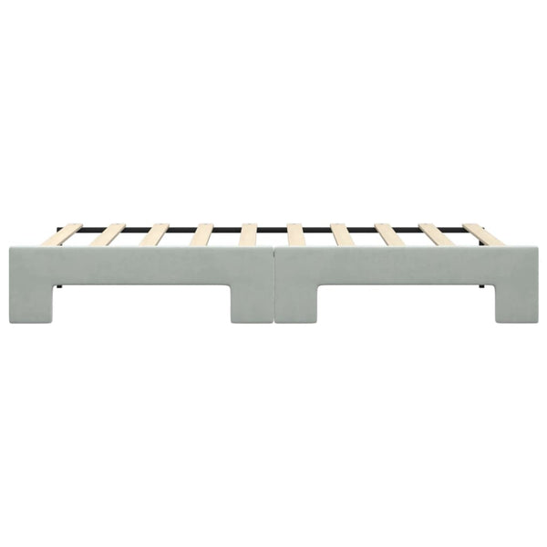 vidaXL Extendable Daybed Light Grey 90x190 cm Velvet