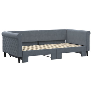 vidaXL Extendable Daybed Dark Grey 90x190 cm Velvet