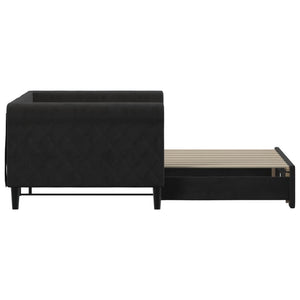 vidaXL Extendable Day Bed Black 90x190 cm Velvet