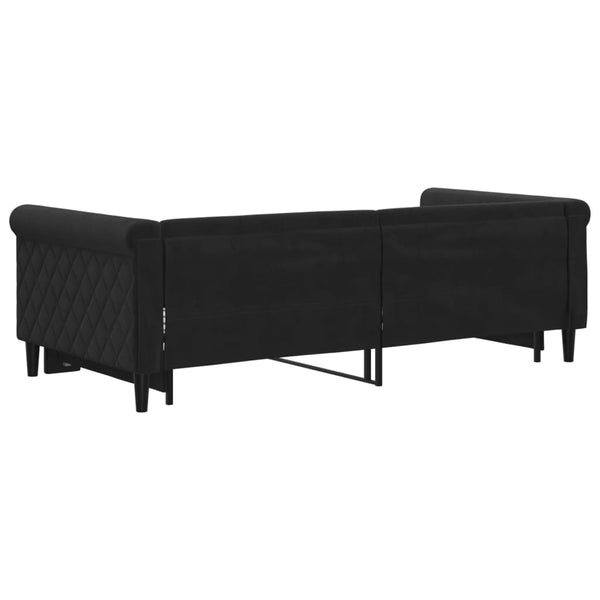 vidaXL Extendable Day Bed Black 90x190 cm Velvet