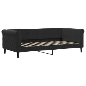 vidaXL Extendable Day Bed Black 90x190 cm Velvet