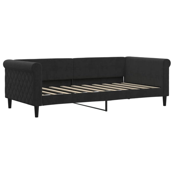 vidaXL Extendable Day Bed Black 90x190 cm Velvet