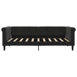vidaXL Extendable Day Bed Black 90x190 cm Velvet