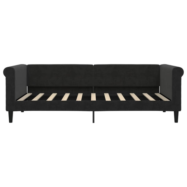 vidaXL Extendable Day Bed Black 90x190 cm Velvet