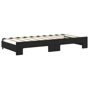 vidaXL Extendable Day Bed Black 90x190 cm Velvet