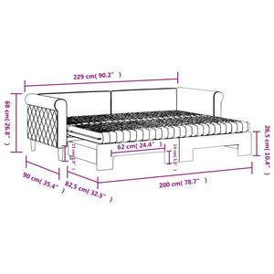 vidaXL Day Bed Extendable with Mattresses Light Grey 80x200 cm Velvet